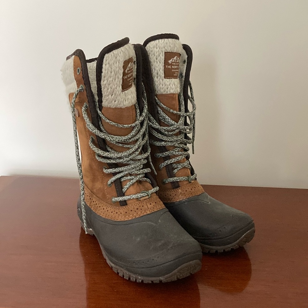 The North Face Brown and Black Winter Rain Boots